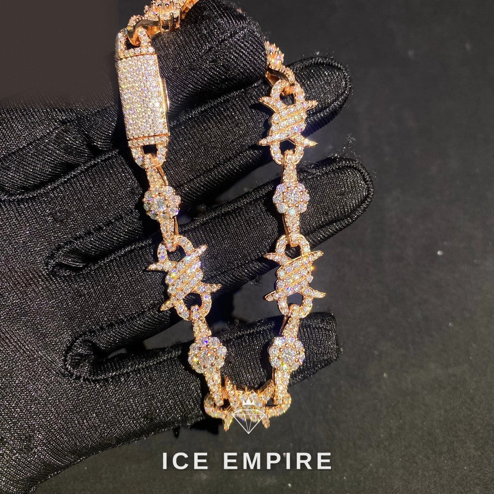 Iced Out 925 Silver Moissanite Cuban Chain