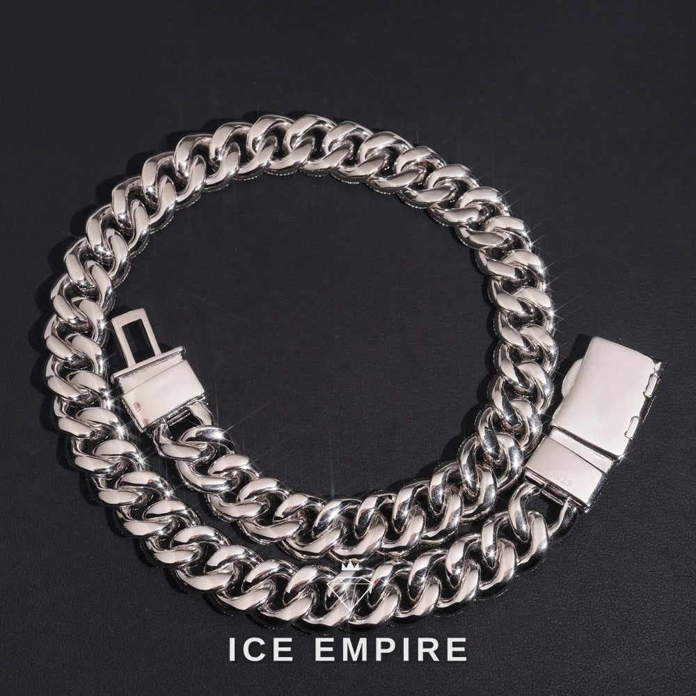 Iced Out Rose Gold Moissanite Cuban Chain