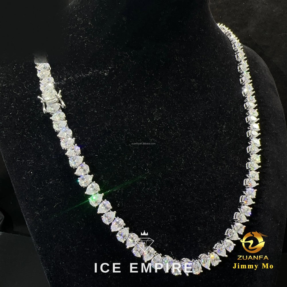 Iced Out Cluster Rose Gold Moissanite Cuban Chain