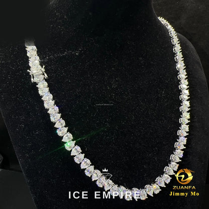 Iced Out Cluster Rose Gold Moissanite Cuban Chain