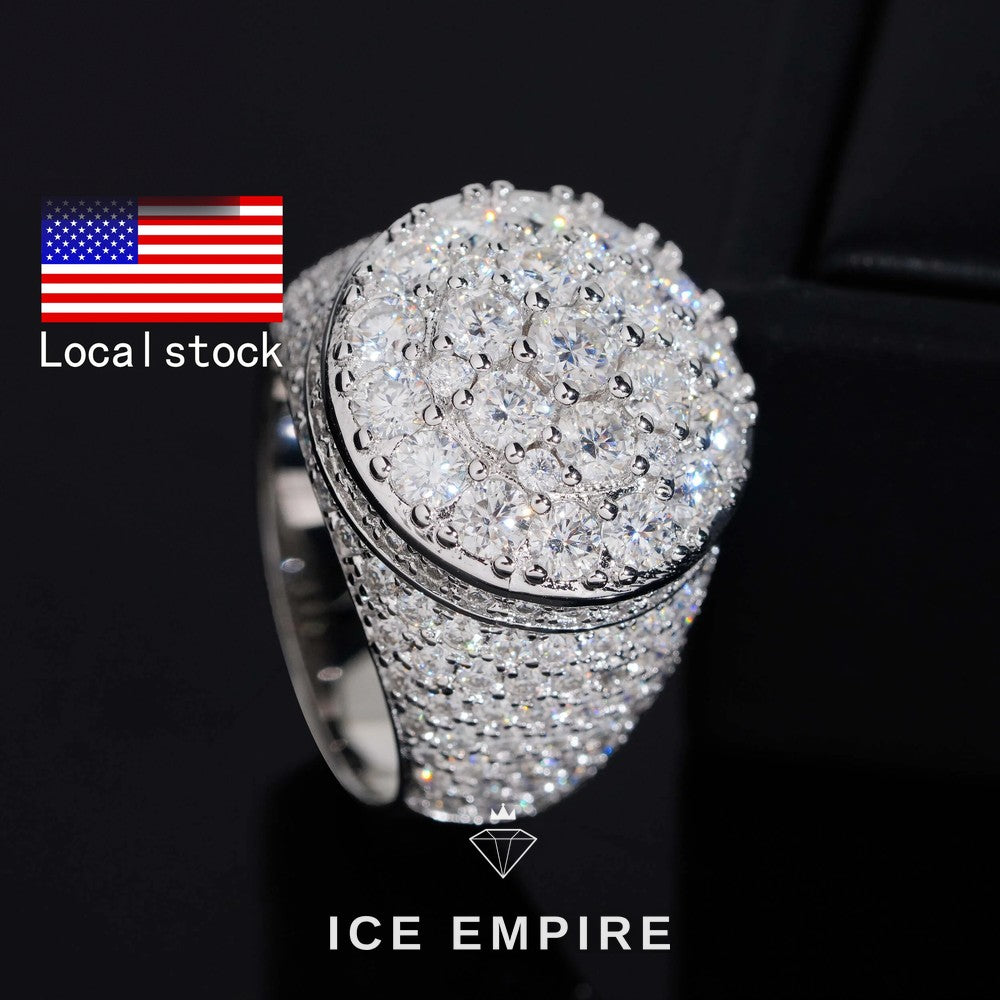Iced Out Rose Gold Plated Moissanite Ring