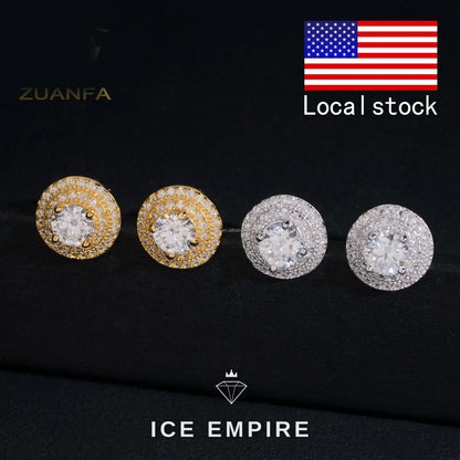 Iced Out Gold Plated Moissanite Earrings