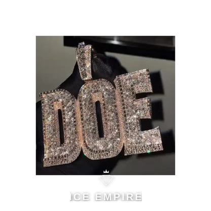 Iced Out Rose Gold Plated Moissanite Pendant
