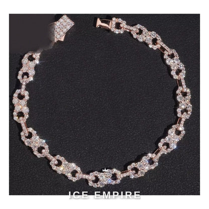 Iced Out Baguette 925 Silver Moissanite Cuban Chain