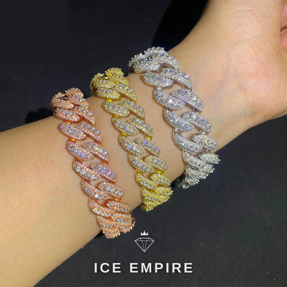 Iced Out Rose Gold Moissanite Cuban Chain