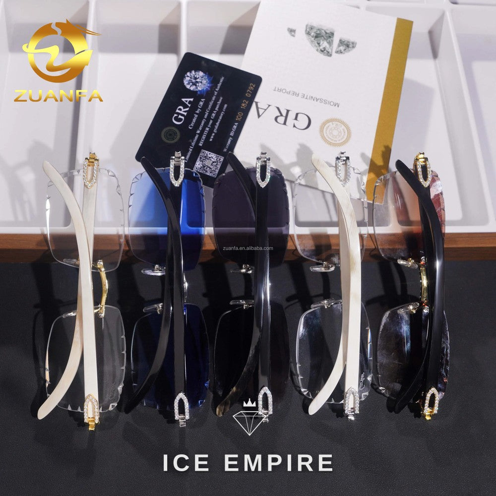 Iced Out 925 Silver Moissanite Glasses