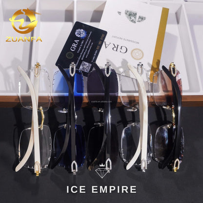 Iced Out 925 Silver Moissanite Glasses