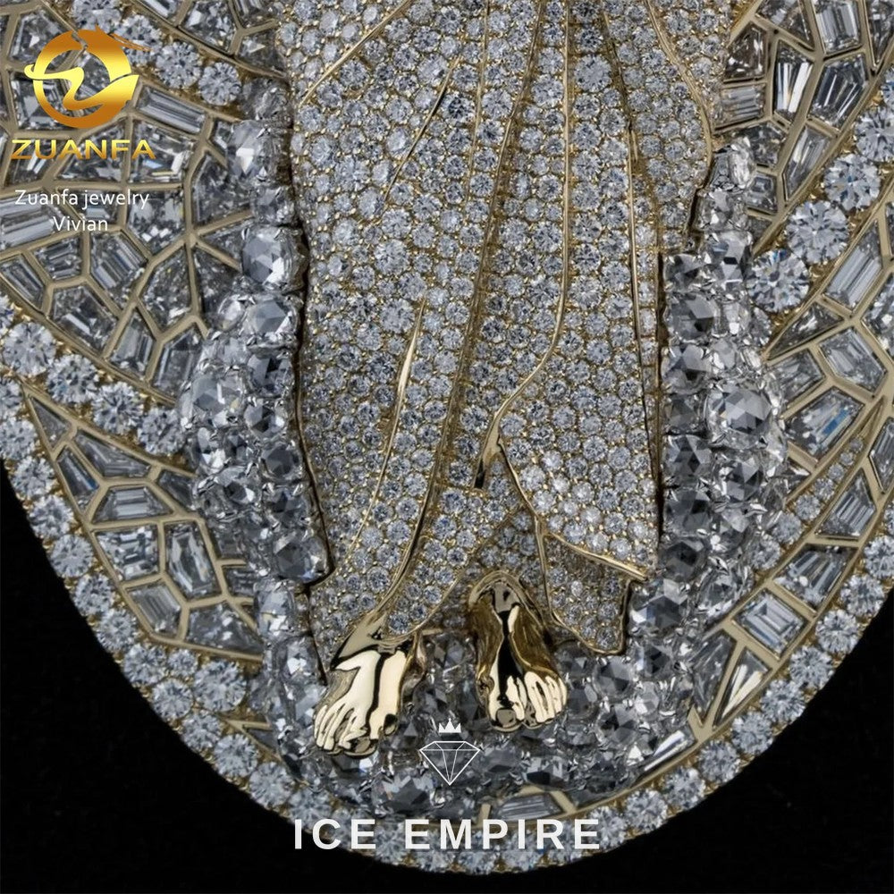 Iced Out Cross 925 Silver Moissanite Pendant