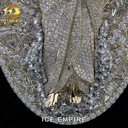 Iced Out Cross 925 Silver Moissanite Pendant