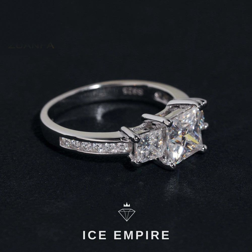 Iced Out Rose Gold Plated Moissanite Wedding Band