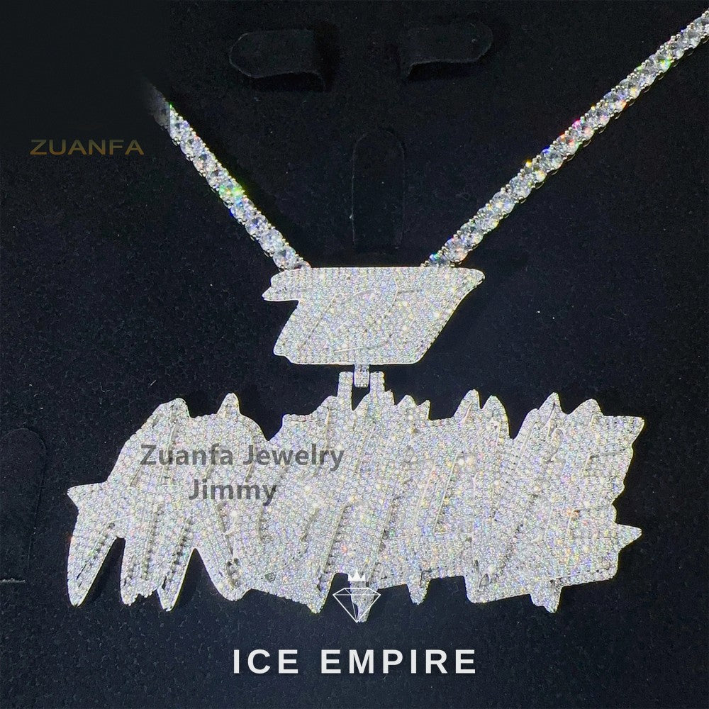 Iced Out 925 Silver Pendant