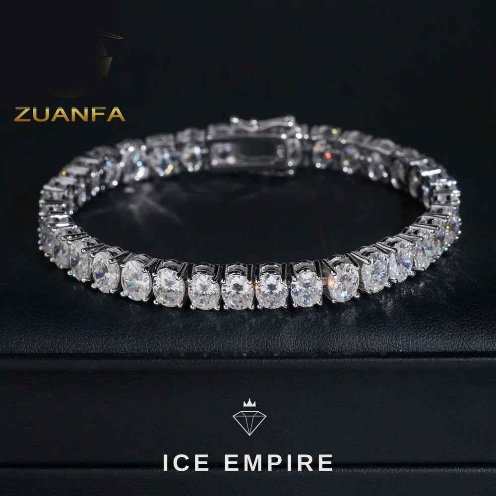 Iced Out 925 Silver Moissanite Tennis Bracelet
