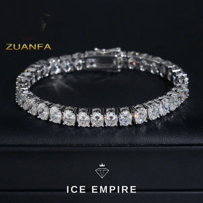 Iced Out 925 Silver Moissanite Tennis Bracelet
