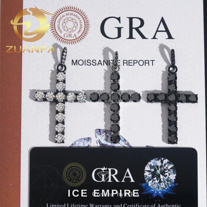 Iced Out Cross Rose Gold Plated Moissanite Pendant