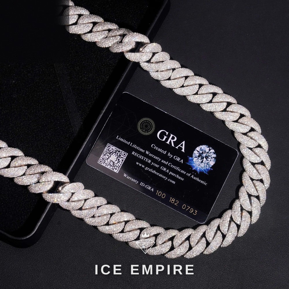 Iced Out Rose Gold Moissanite Cuban Chain