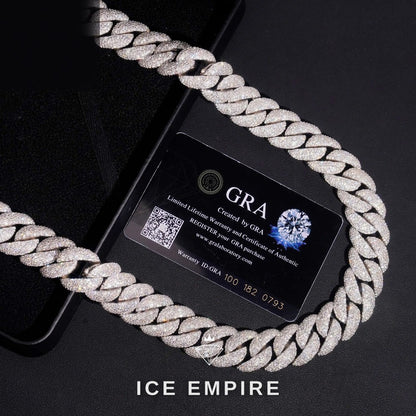 Iced Out Rose Gold Moissanite Cuban Chain