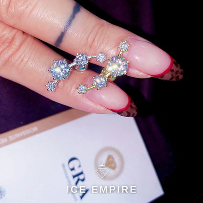 Iced Out 925 Silver Moissanite Earrings