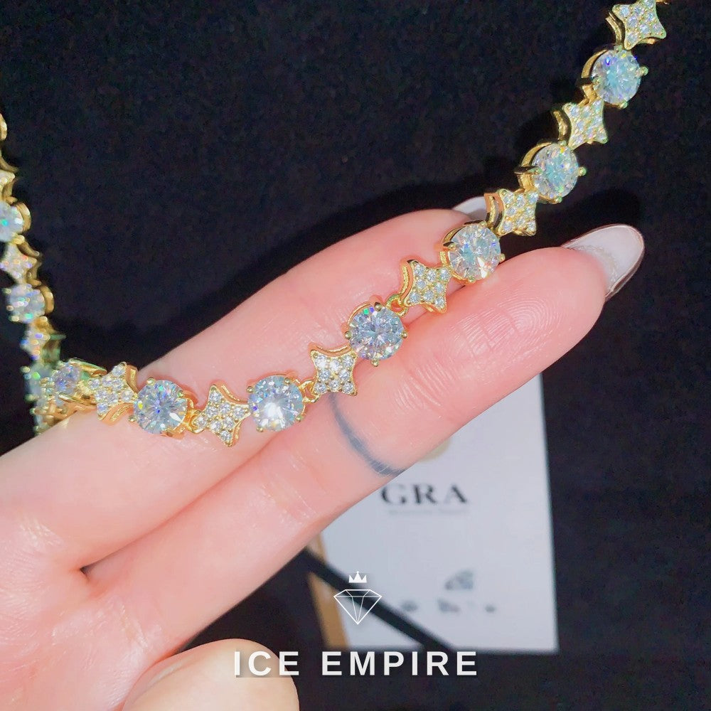 Iced Out Rose Gold Plated Moissanite Cuban Chain
