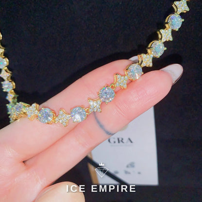 Iced Out Rose Gold Plated Moissanite Cuban Chain