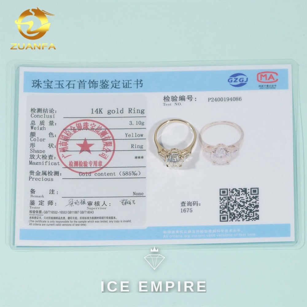 Iced Out Gold Plated Moissanite Engagement Ring