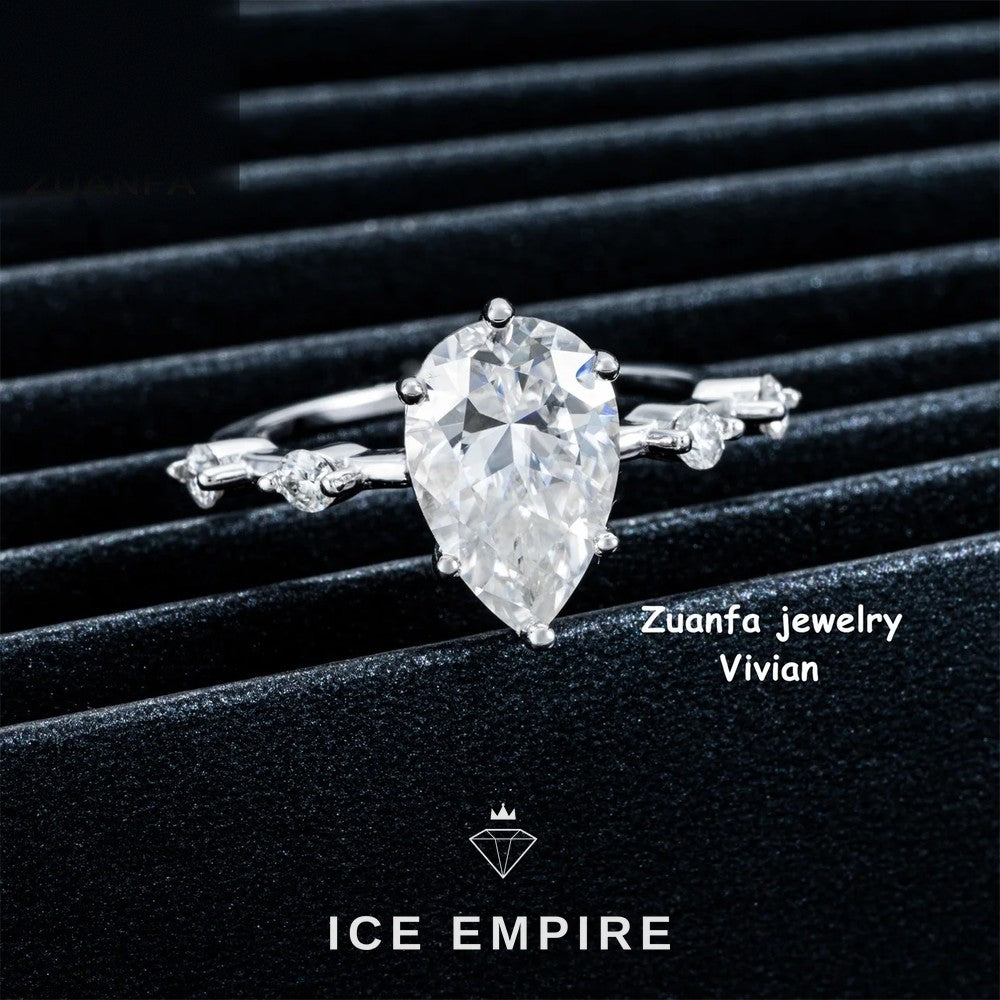 Iced Out 925 Silver Moissanite Ring