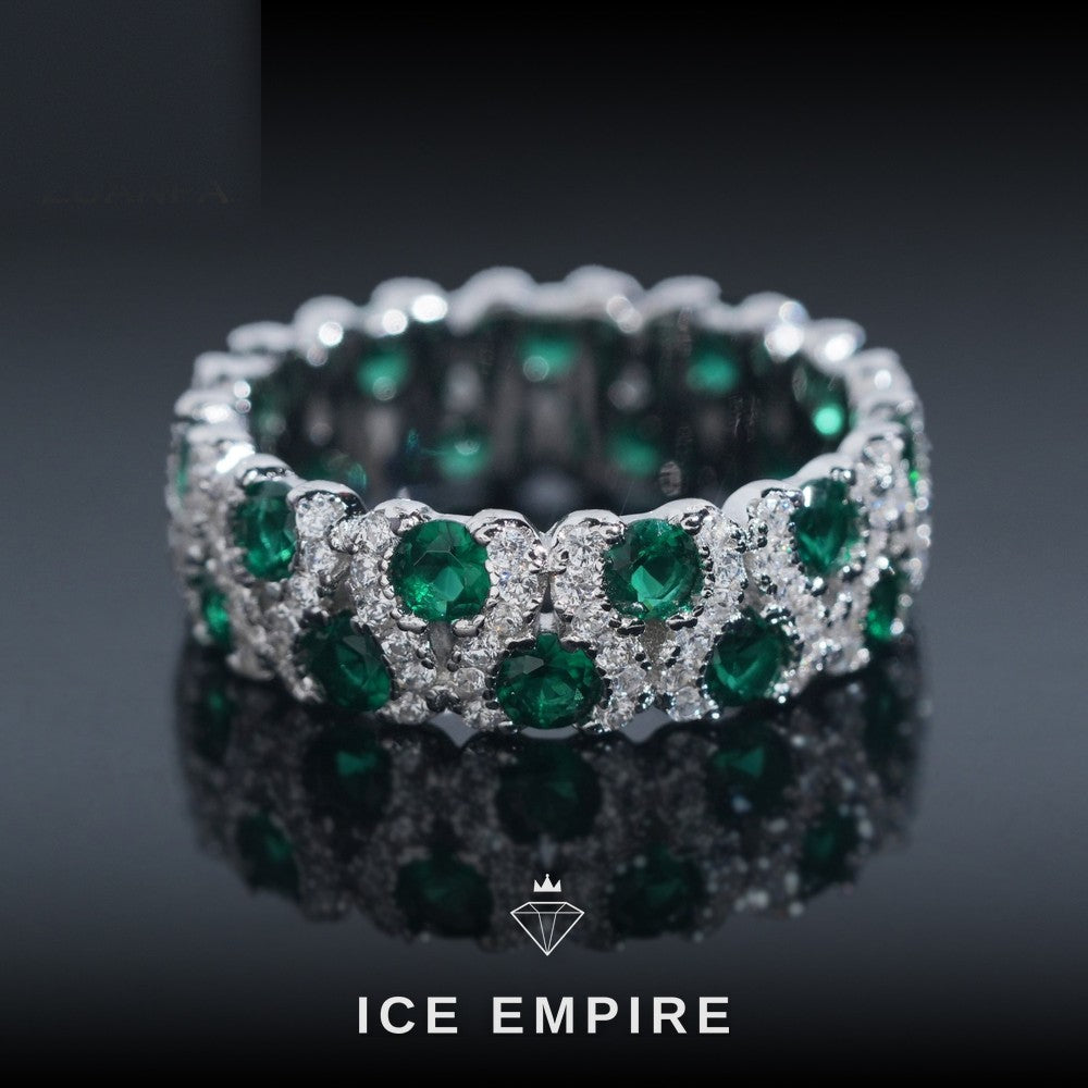 Iced Out 925 Silver Moissanite Engagement Ring
