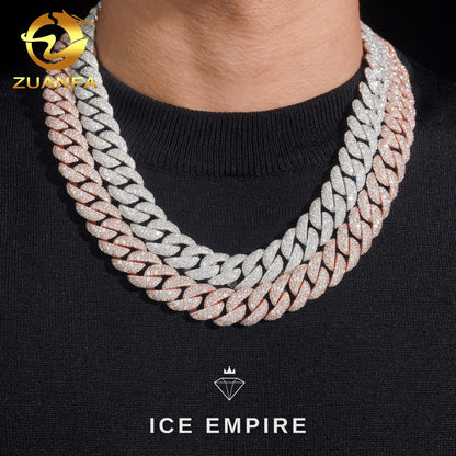 Iced Out Rose Gold Plated Moissanite Cuban Chain