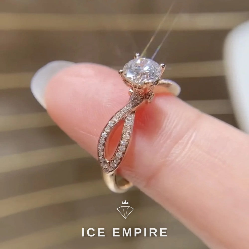 Iced Out Rose Gold Lab Grown Diamond Ring