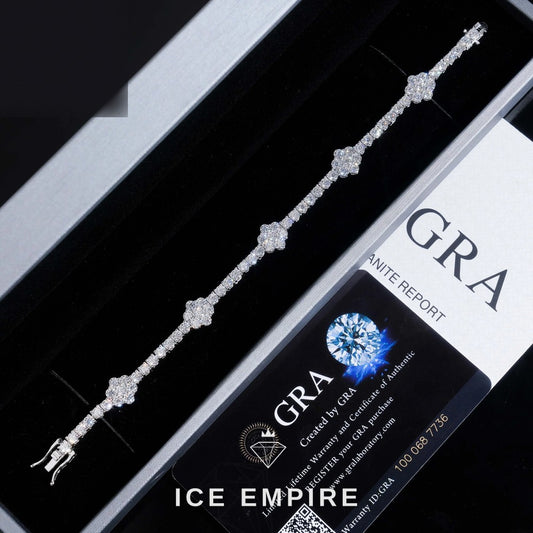 Iced Out 925 Silver Moissanite Tennis Chain