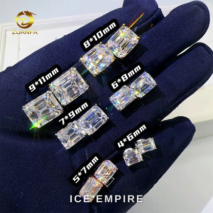 Iced Out Gold Plated Moissanite Stud Earrings