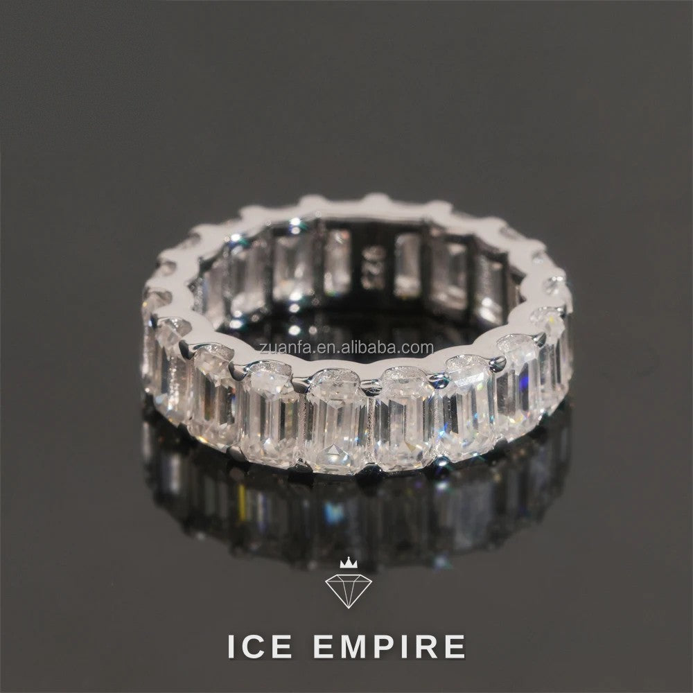 Iced Out 925 Silver Moissanite Ring