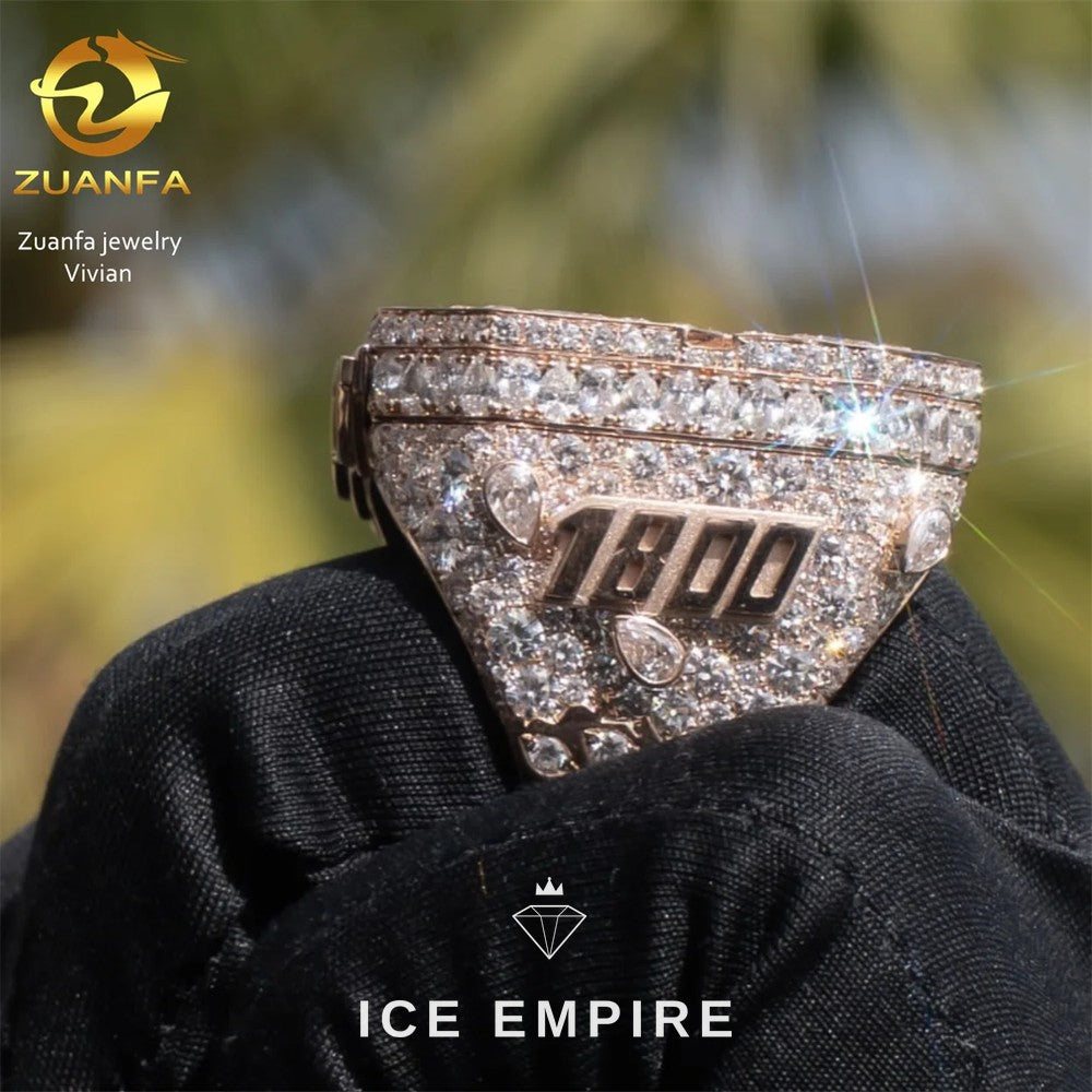 Iced Out 925 Silver Moissanite Ring