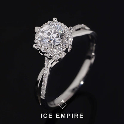 Iced Out 18K Gold Lab Grown Diamond Engagement Ring