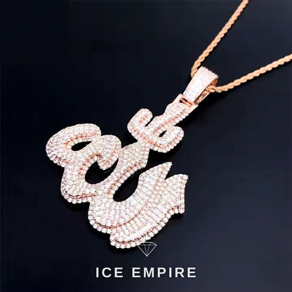 Iced Out Cluster Rose Gold Plated Moissanite Pendant