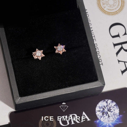 Iced Out Rose Gold Plated Moissanite Earrings