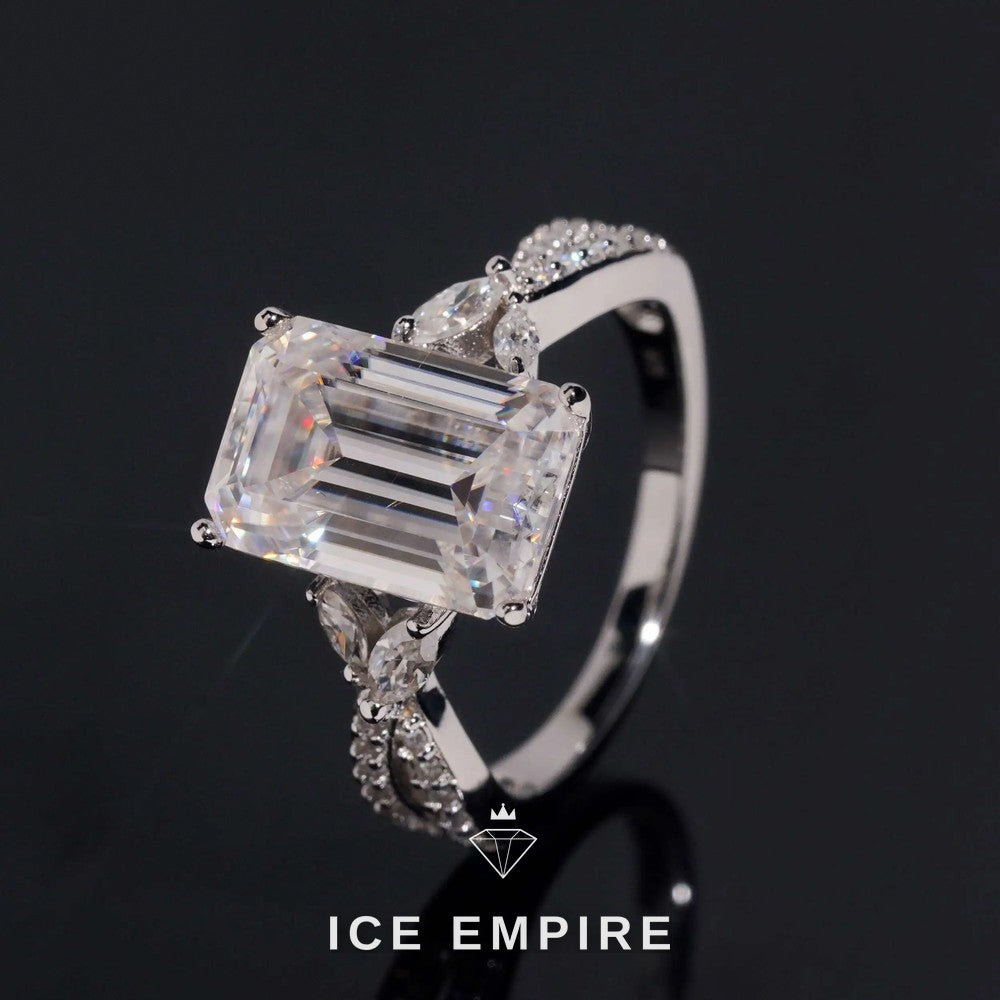 Iced Out 18K Gold Moissanite Wedding Band