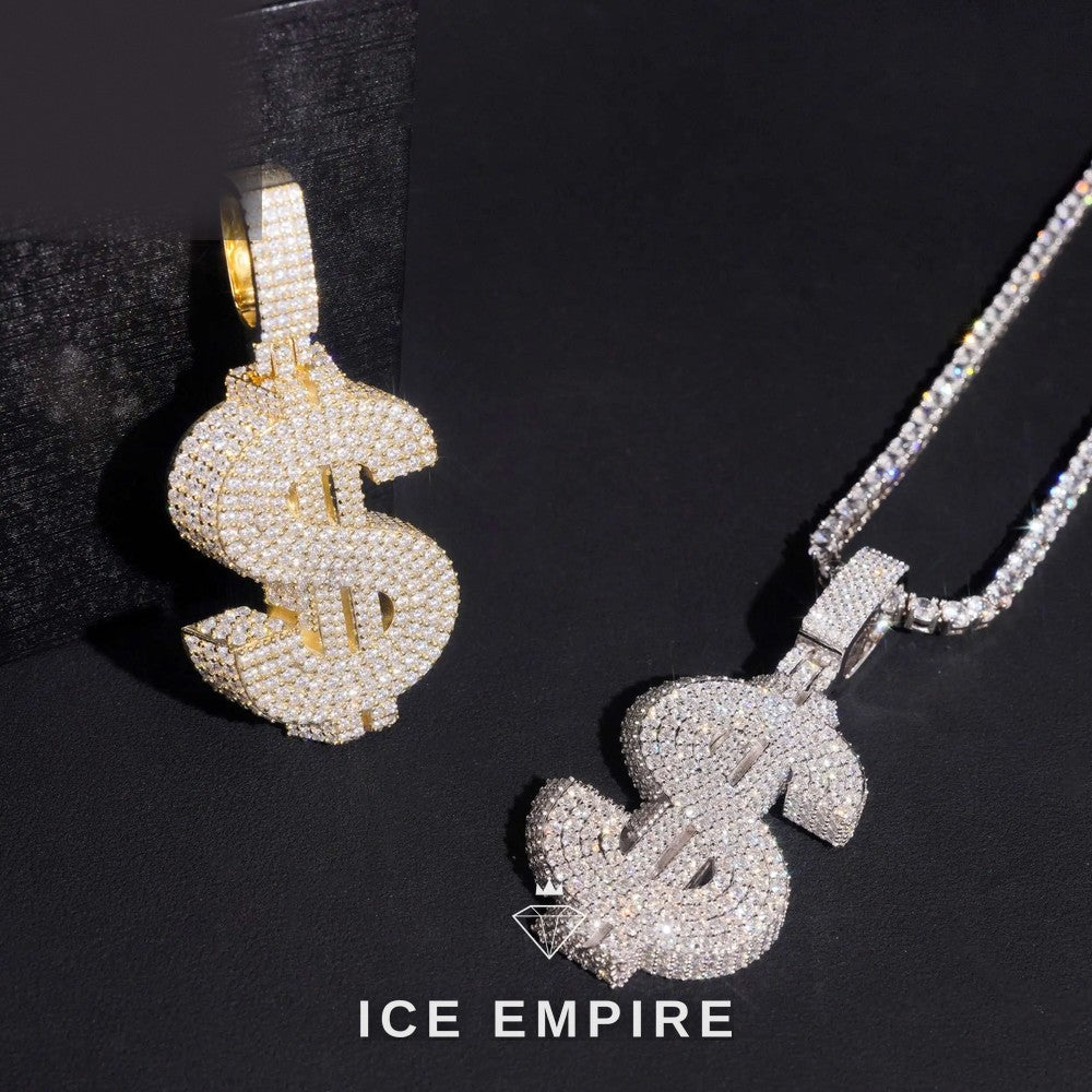 Iced Out Baguette 925 Silver Moissanite Pendant