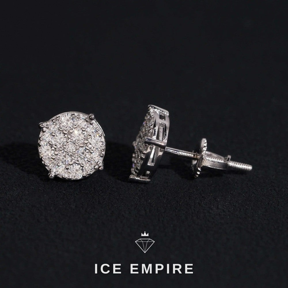 Iced Out 14K Gold Moissanite Stud Earrings