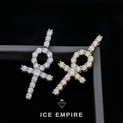 Iced Out Cross Gold Plated Moissanite Pendant