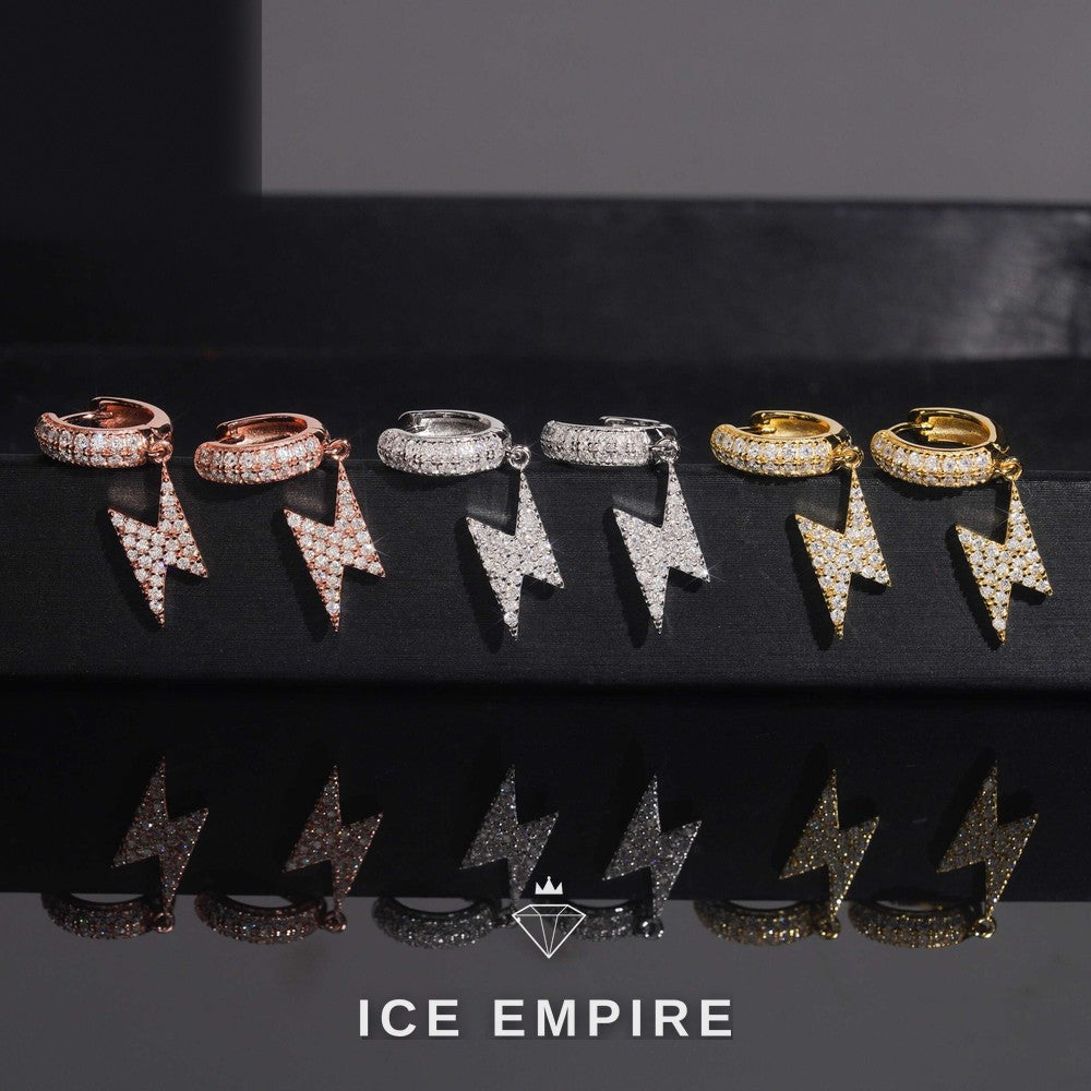 Iced Out Gold Plated Moissanite Hoop Earrings