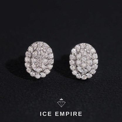 Iced Out Gold Plated Moissanite Stud Earrings
