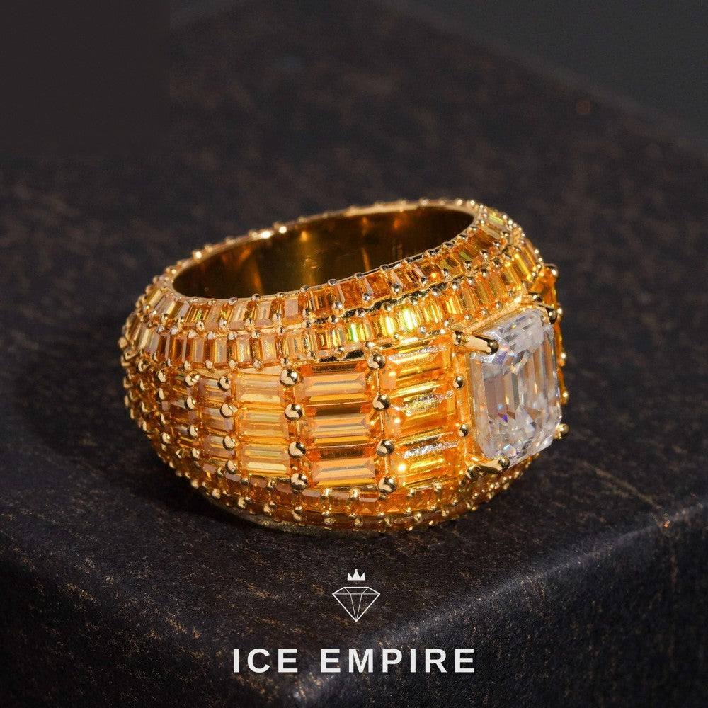 Iced Out Rose Gold Plated Moissanite Ring