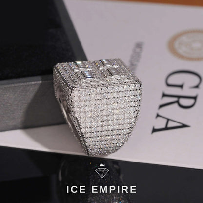 Iced Out Baguette 925 Silver Moissanite Ring