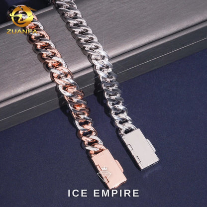 Iced Out 925 Silver Moissanite Cuban Chain