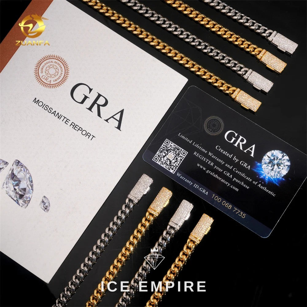 Iced Out Gold Plated Moissanite Cuban Chain
