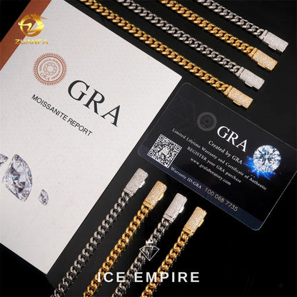 Iced Out Gold Plated Moissanite Cuban Chain
