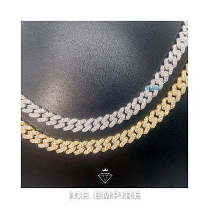 Iced Out 925 Silver Moissanite Cuban Chain