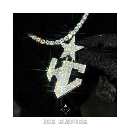 Iced Out Baguette Rose Gold Plated Moissanite Pendant
