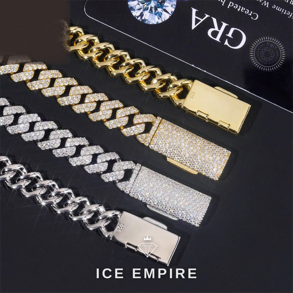 Iced Out Rose Gold Plated Moissanite Cuban Chain