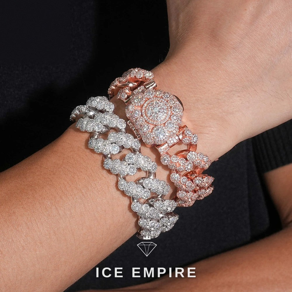 Iced Out 925 Silver Moissanite Cuban Chain